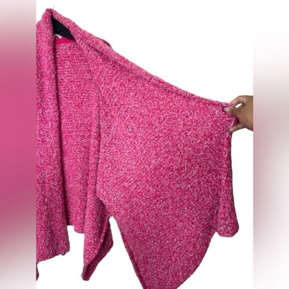 Free People Pink Prickly Pear Boho Oversized BFF Open Cardigan Large - Picture 5 of 14
